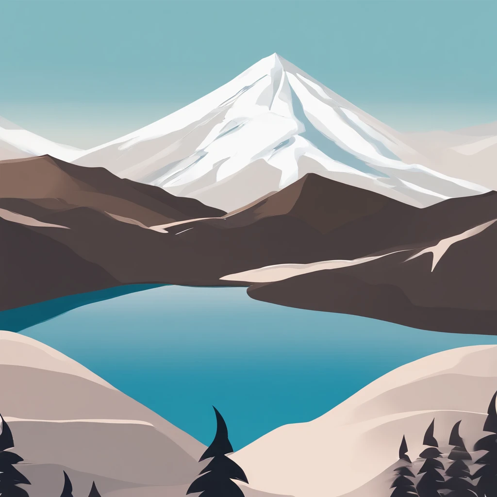Generate breathtaking images of mountains with snow-capped peaks, Valle exuberante, and a clear blue sky.