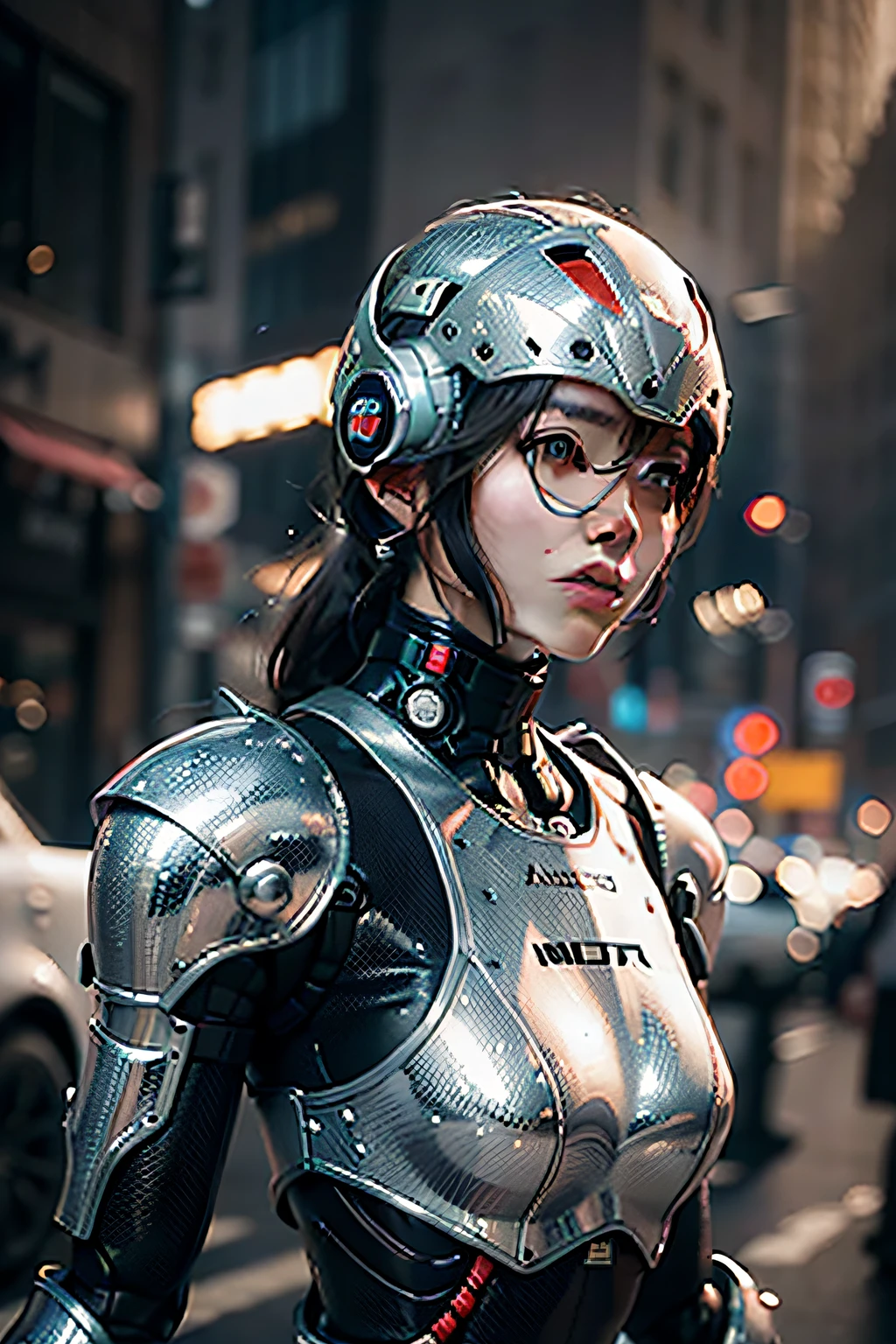 offcial art, Unit 8K wallpaper, ultra - detailed, Aesthetic, tmasterpiece, Best quality, Ultra-realistic and intricate details, Portrait of a Northr military robot, battle armor, All-robot helmet, Character design, Detailed helmet, In the style of Dieter Rams and Boston Dynamics, robot, highly  detailed, intricately details, 对称, 3D digital, hard surface, real-time, vfx, Volumetric lightning, ambient lights, Ultra HD, hdr, depth of fields, macro shot
