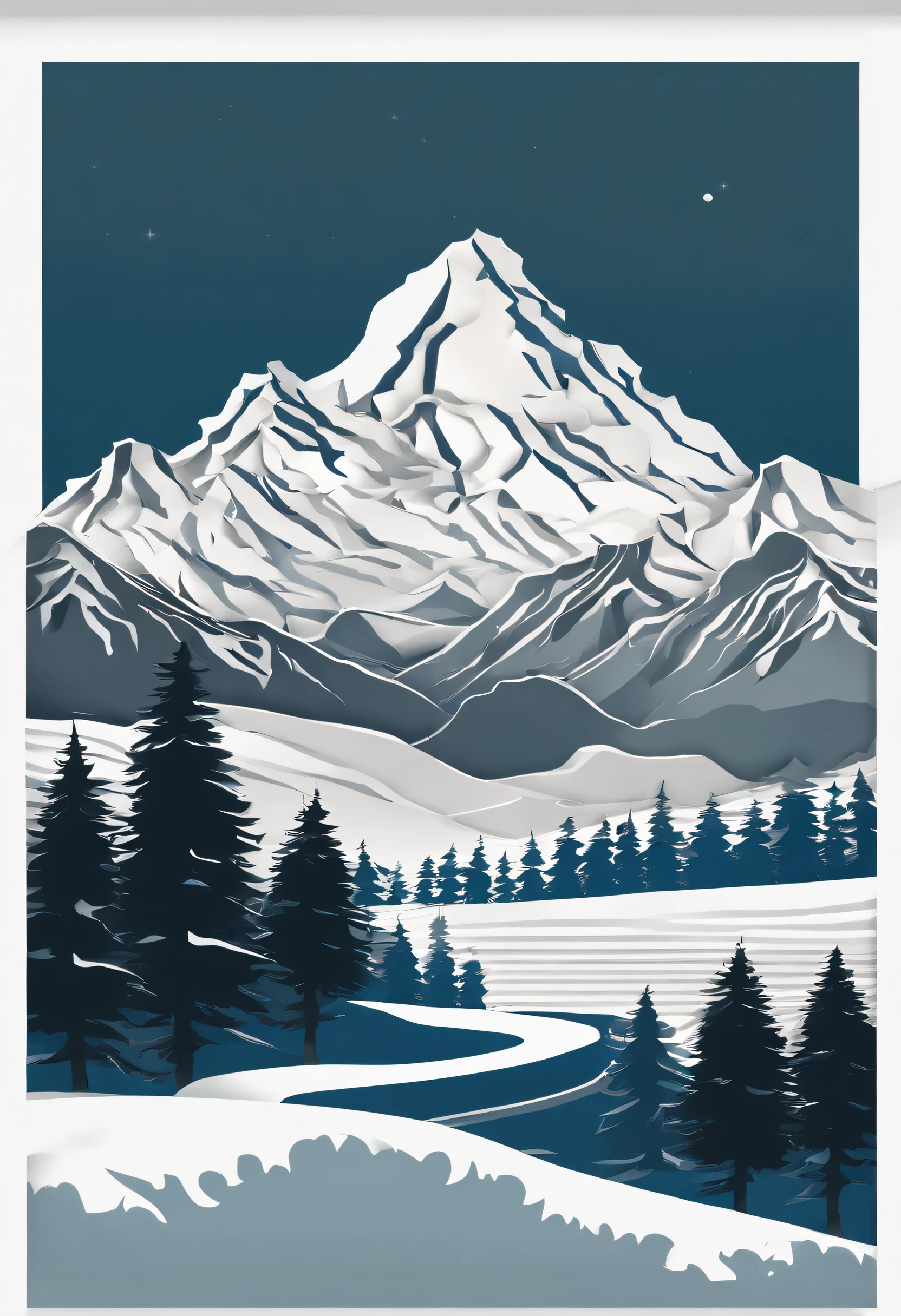 (((masterpiece))),best quality, snow mountain, scenery, sky, outdoors,