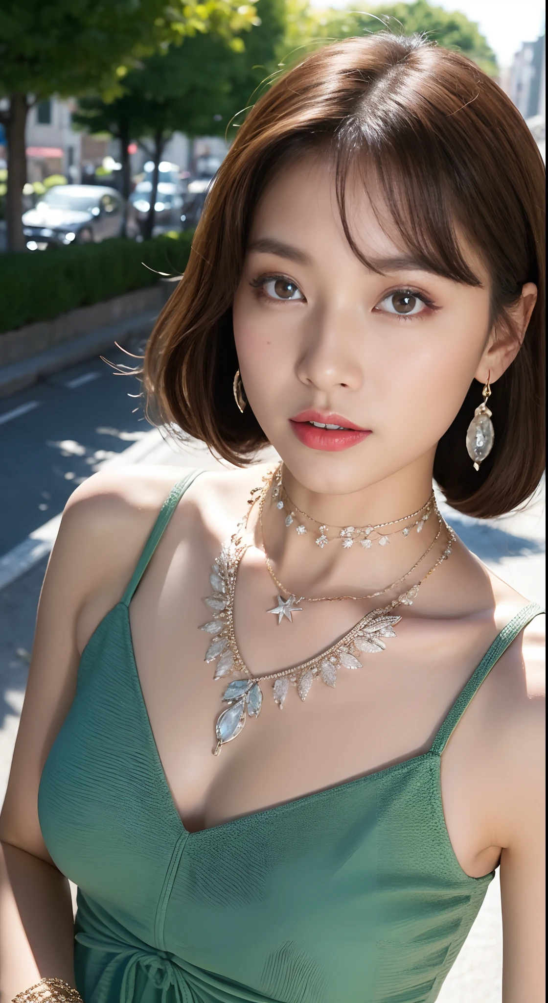 Fashionable Dress、a necklace、A bracelet、耳Nipple Ring