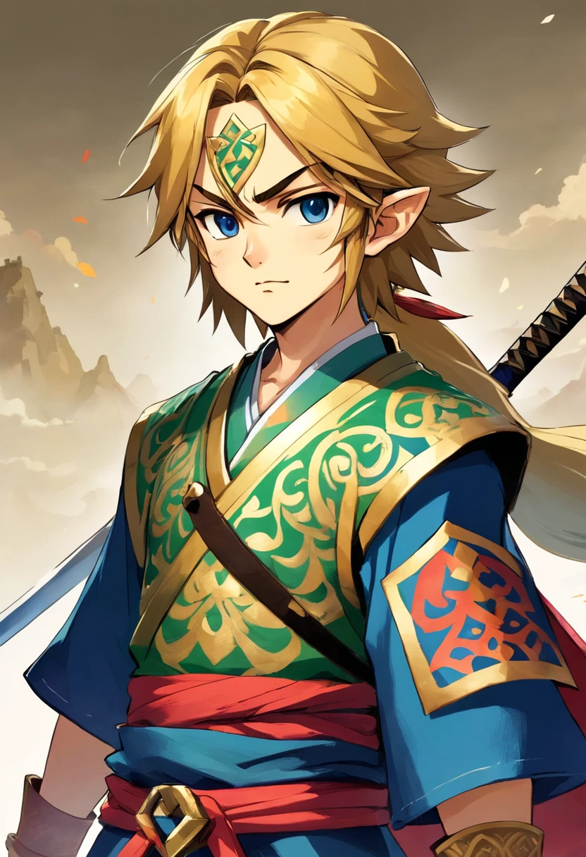 A handsome samurai boy