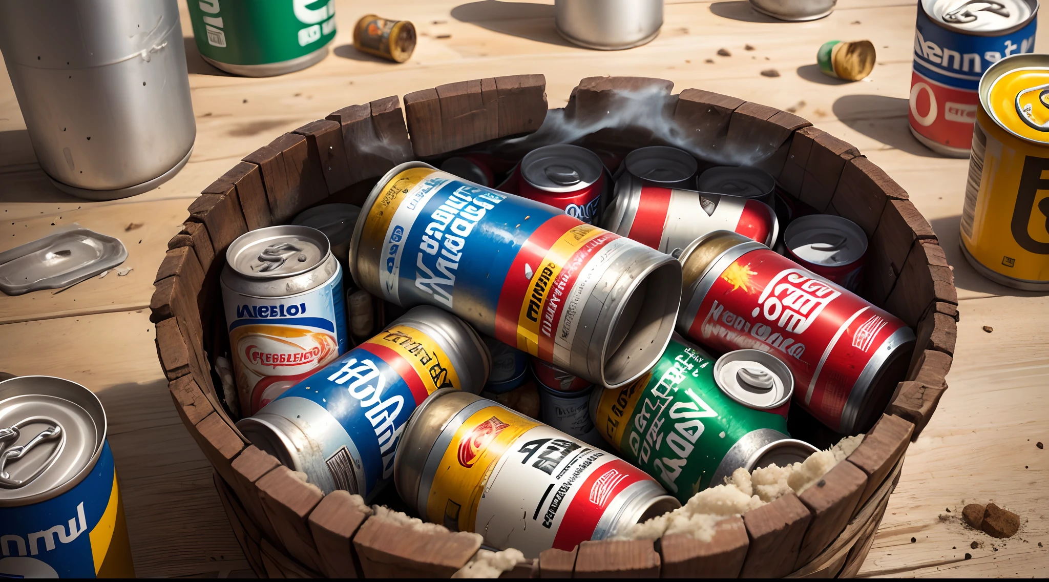 Crushed cans