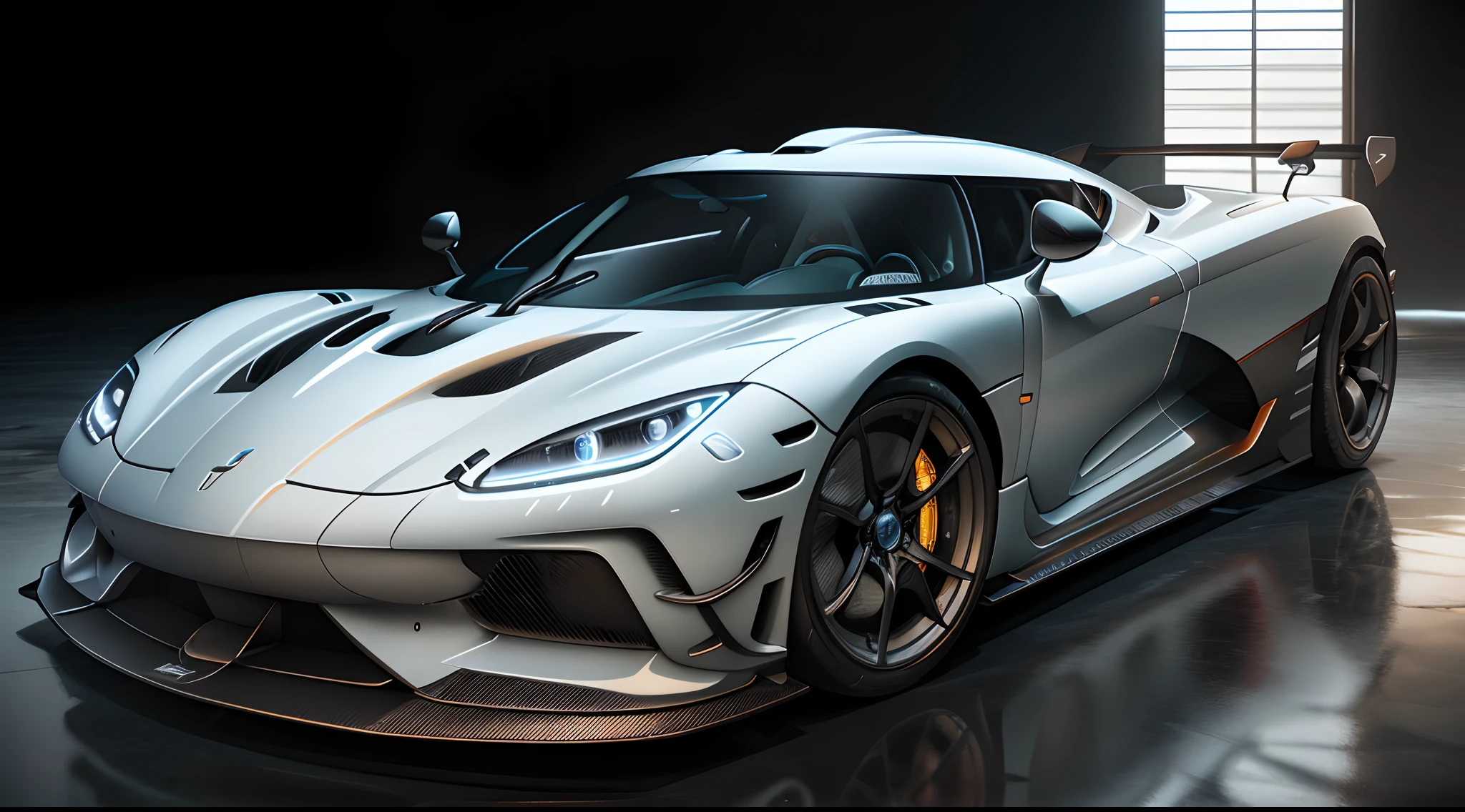 Koenigsegg Regera, realistic, 8k, HD, facing front, with solid background, --auto