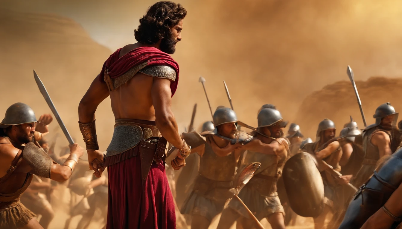 David killed Goliath with a sling and several soldiers