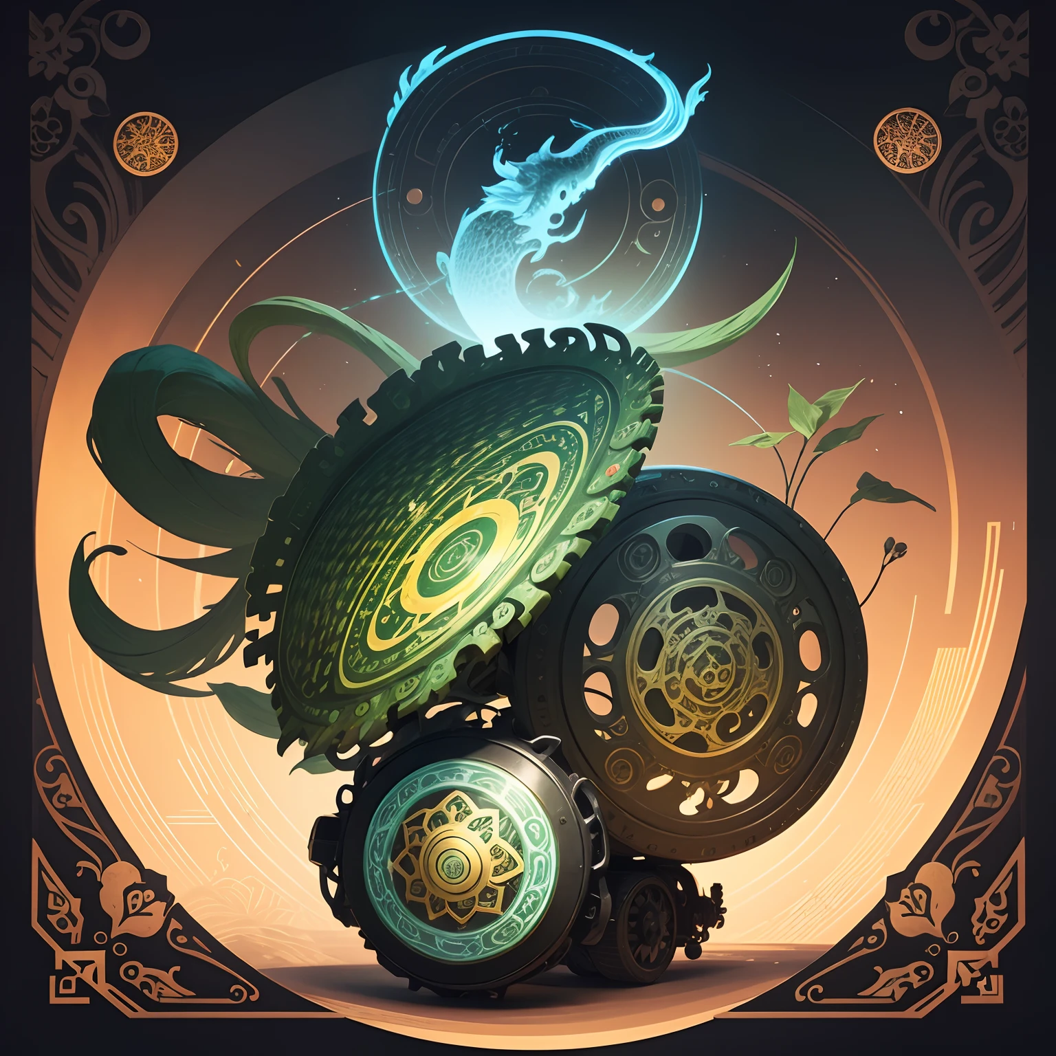 Mechanical motifs、Creatures and plants、Disc Top Background