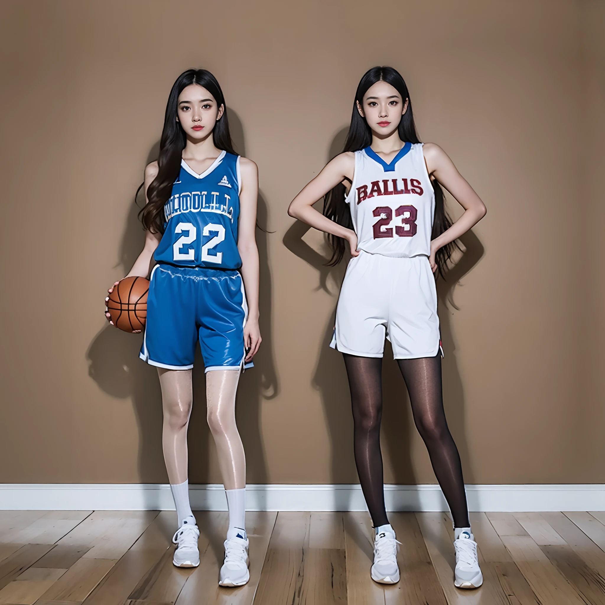 arafed woman in a red and white uniform holding a basketball,, dribble, photorealism, wearing nba jersey, wearing basketball jersey, leg and hip shot, emma watson as a tall nba player, leg and thigh shot, hip and leg shot, tzuyu from twice, waist - shot, waist high, waist - shot, waist high, full body xianxia, wenfei ye, wenjun lin, taejune kim