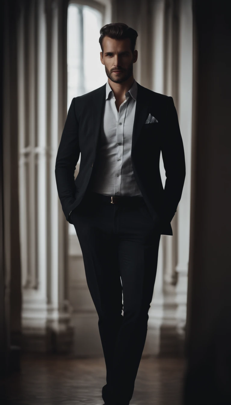 elegant man wearing slim clothes,portrait