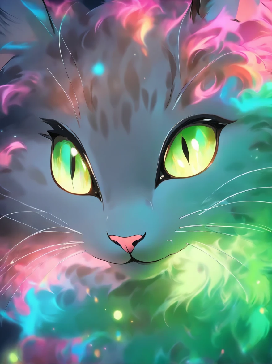 (fluffy:1.1) Gray cat head, cute and adorable, vibrant green eyes, silky fur, playful expression, perky ears, whiskers, pink nose, fluffy paws, (realistic:1.37) lifelike texture, (photorealistic:1.37) high-resolution details, (sharp focus:1.1) clear and crisp features, (professional:1.1) expertly crafted art style, (vivid colors:1.1) rich and vibrant color palette, (studio lighting:1.1) dramatic lighting, (portrait:1.1) beautifully captured essence of the cat.