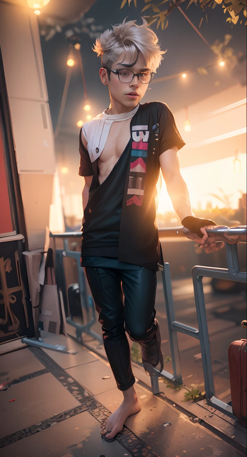 Change background cyberpunk handsome boy, reallstic face, 8k, ultra realistic,