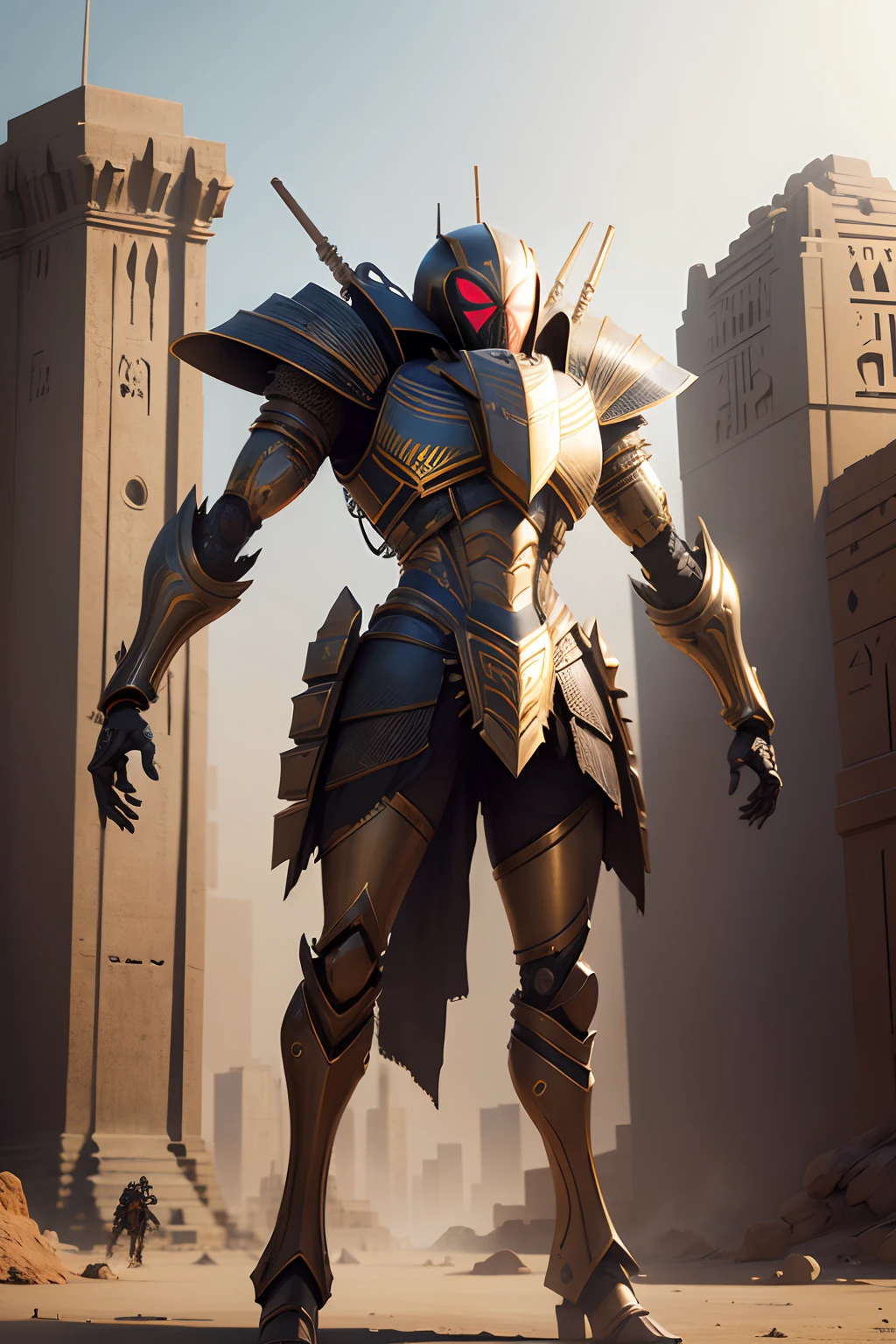 spider robot Egypt in realistic 4K armor., full entire body,Pyramids,Super Detailed, Vray Display, Unrealistic engine, Midjourney Art Style.
