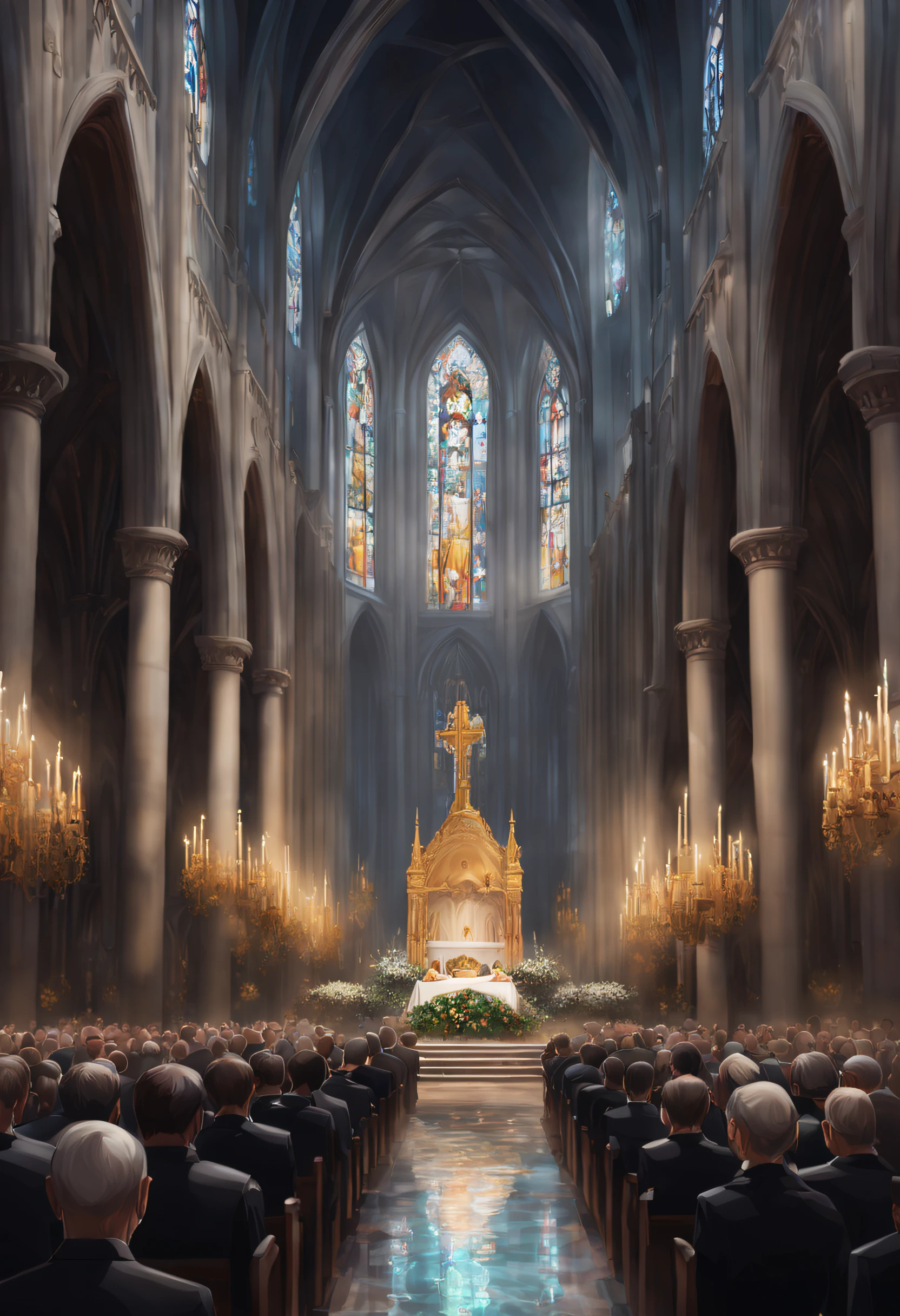 From the grand cathedral to the smallest details, the AI platform brings to life the solemnity and grandeur of nepolon's funeral. Each brushstroke and pixel perfectly captures the emotions and atmosphere of this momentous event.