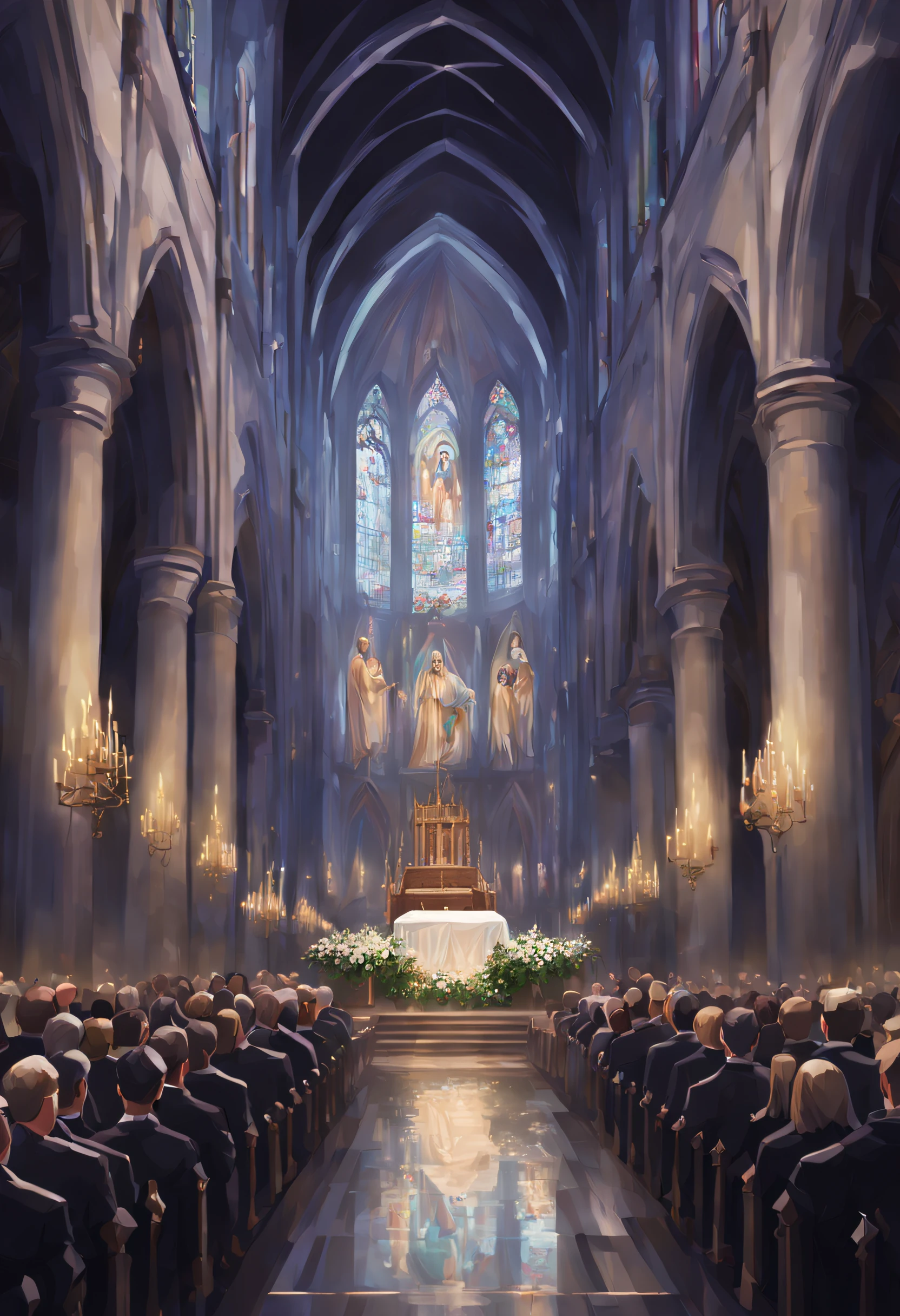 From the grand cathedral to the smallest details, the AI platform brings to life the solemnity and grandeur of nepolon's funeral. Each brushstroke and pixel perfectly captures the emotions and atmosphere of this momentous event.