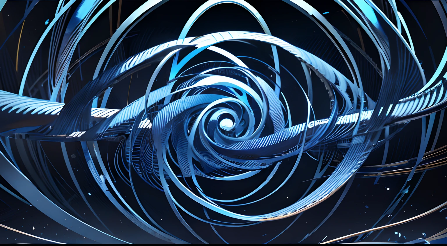 (dark blue mono chrome background), (minimum golden spirals), abstract feeling, matrix feeling,dynamic brushstrokes,mesmerizing patterns,interplay of light and shadow,ethereal atmosphere,subtle textures
