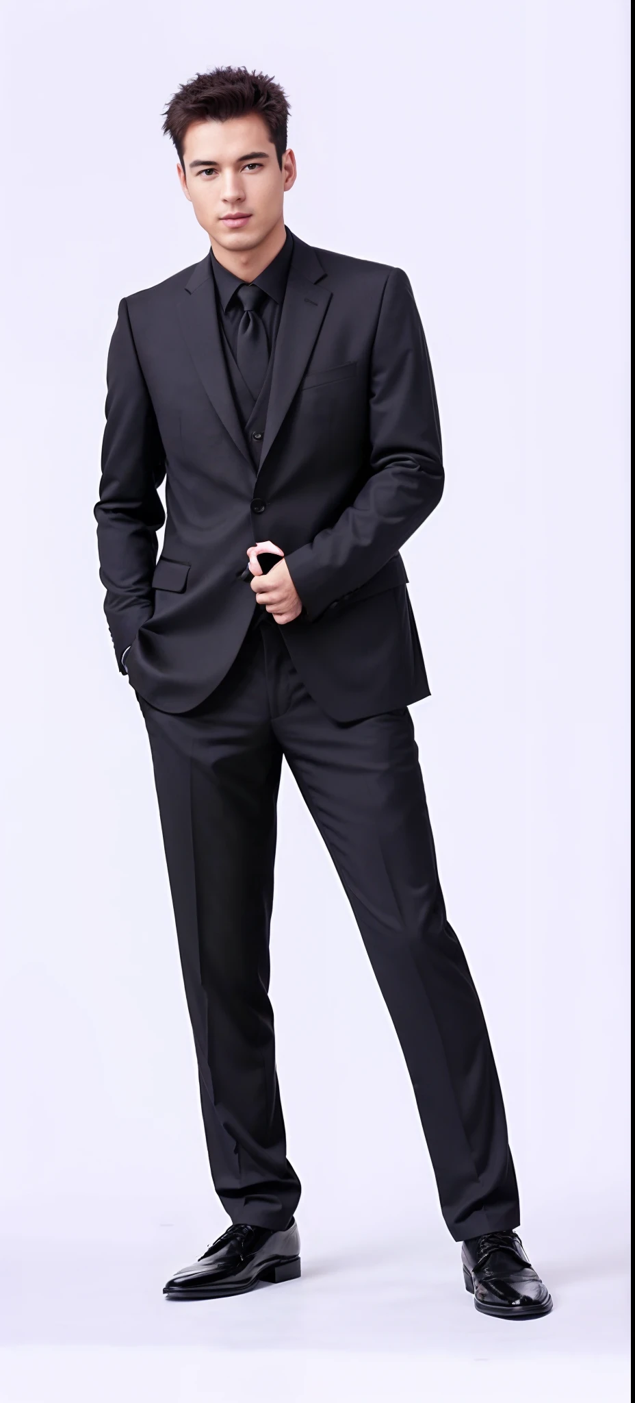 Arafeld man posing for photo in black suit and black shoes, wearing causal black suits, wearing black suits, wearing a stylish men's suit, man in black suit, Wearing a black suit, wearing fashion suit, wearing black suits, wearing black grey suit, Black suit, formal suits, Formal attire, wearing black suits, stylish suit