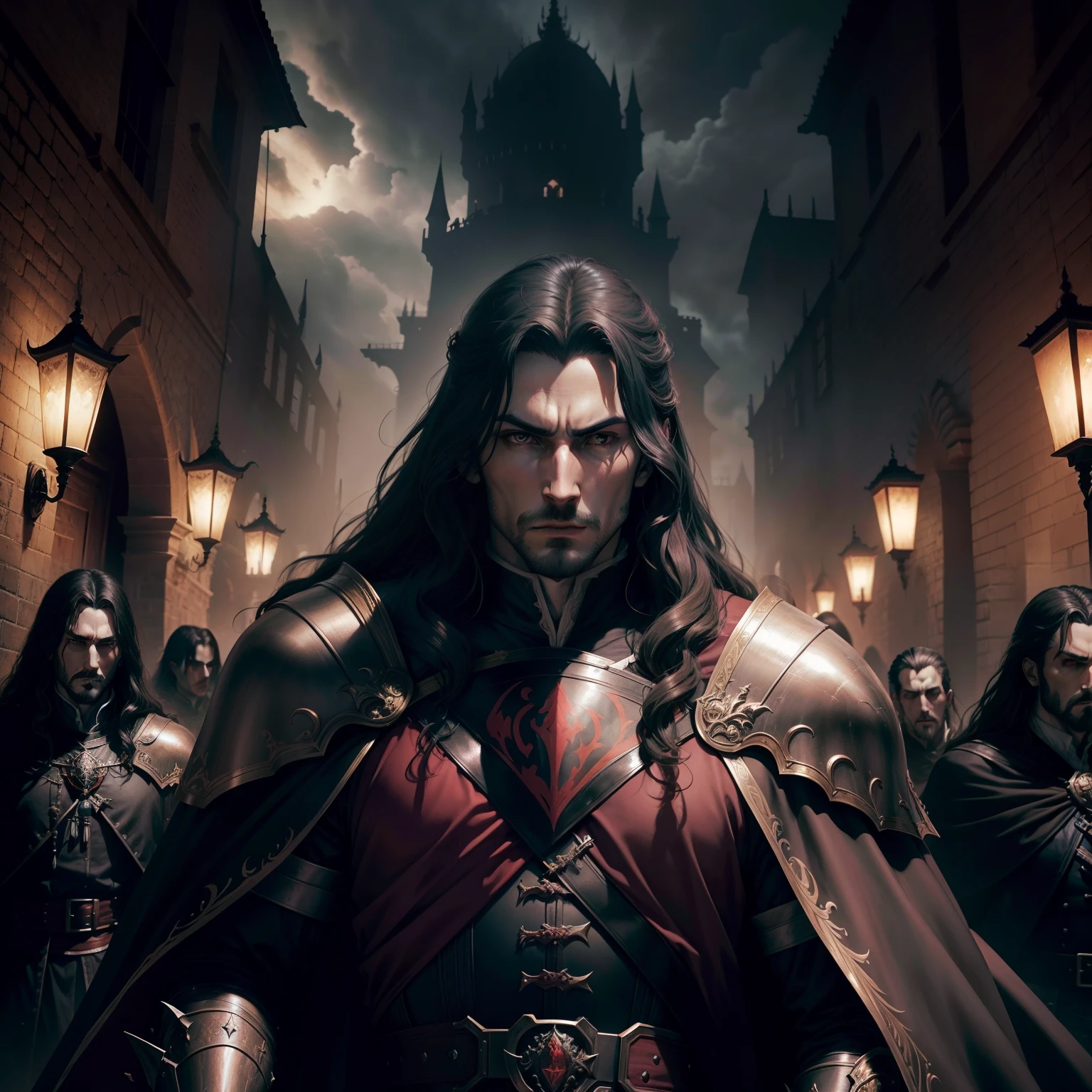 Castlevania lord of the shadows hyper realistic Super detailed Master piece of Lord Dracula leading army of demons to battle