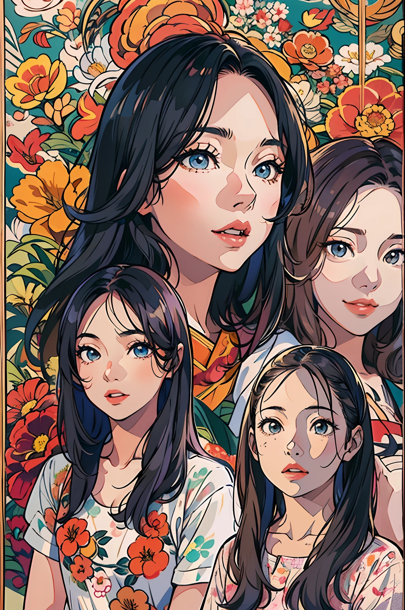 a close up of a woman with long hair wearing a floral dress, mai anh tran, a young asian woman, xintong chen, louise zhang, wenfei ye, 2 7 years old, xision wu, 2 8 years old, an asian woman, 2 9 years old, chinese girl, young cute wan asian face, chiho, 30 years old woman