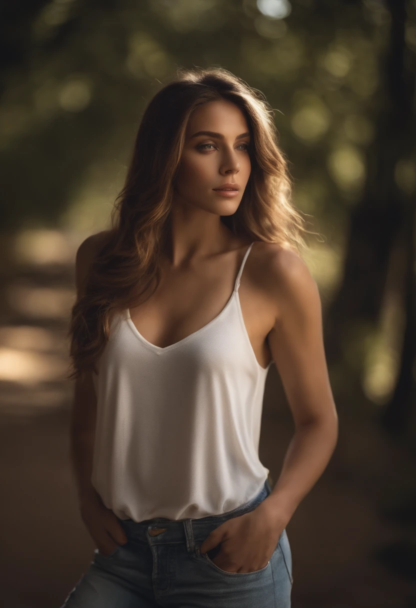 femme nue, montagne, nature, sexy, brune, coucher de soleil