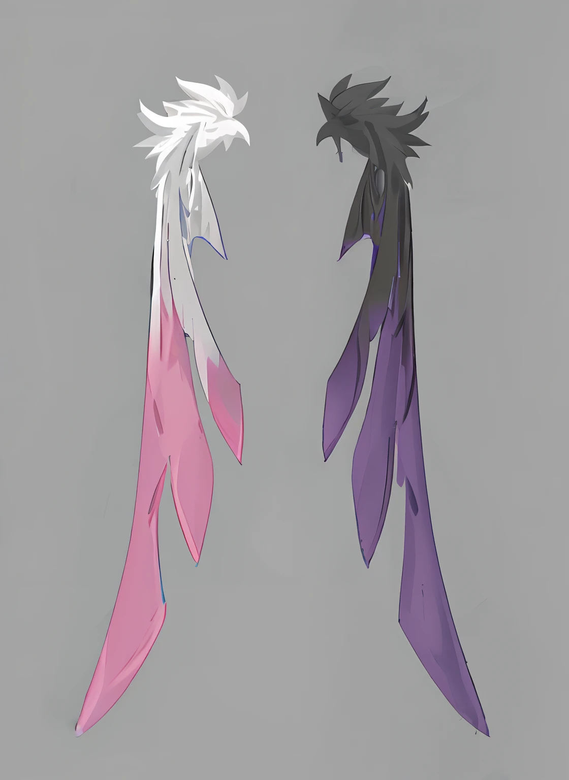 Plush shawl,Tail swing with wings on the back,Black and white color scheme,