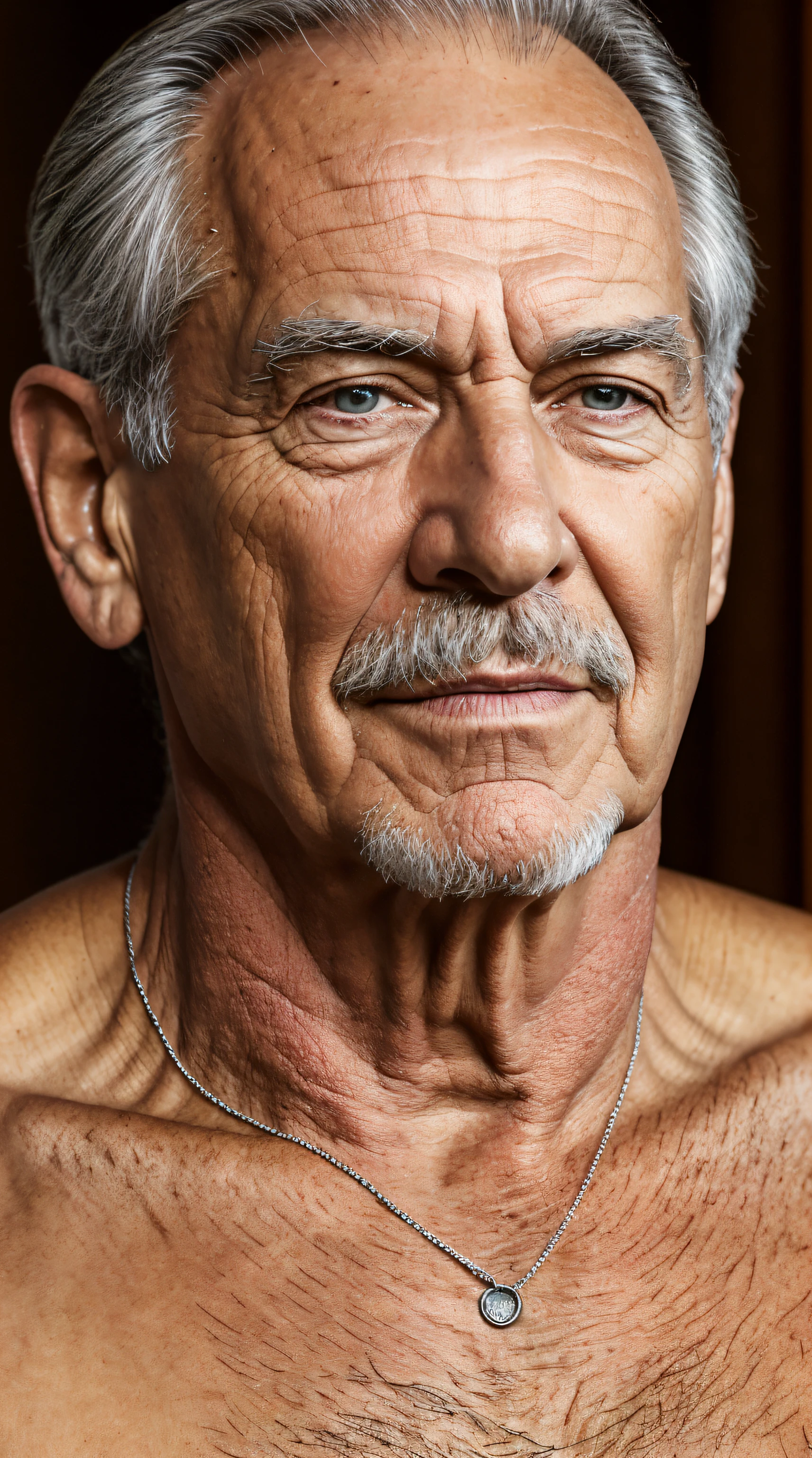 Sharpen, intaglio, closeup cleavage, Best quality, Ultra-detailed, Photorealistic, Super detailed skin, Natural hair color, (1 American man), 80-year-old，(Solo),traditional garb
