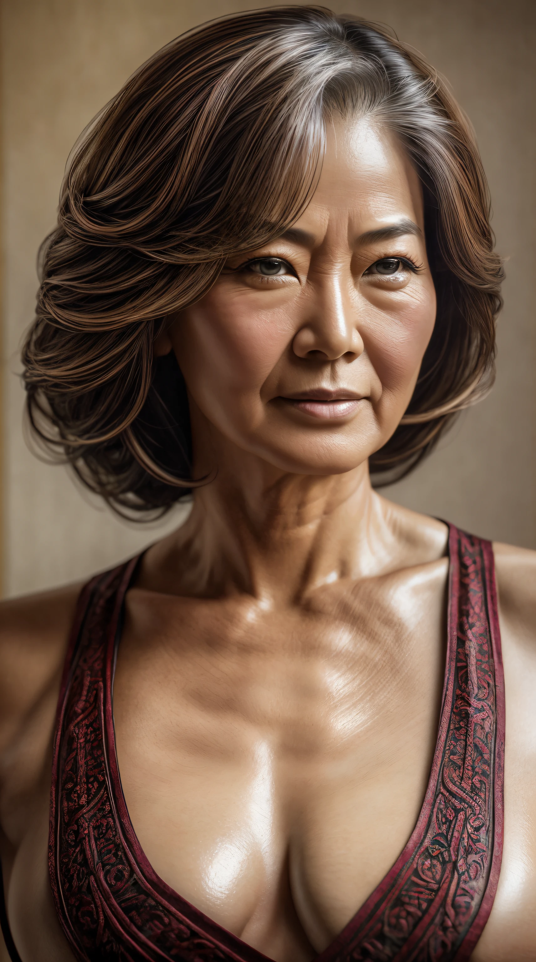 Sharpen, intaglio, hyper photorealism,closeup cleavage, Best quality, Ultra-detailed, Photorealistic 1.4, author:leng jun,Super detailed skin, Natural hair color, (1 American man), 66 years old,(Solo),traditional garb