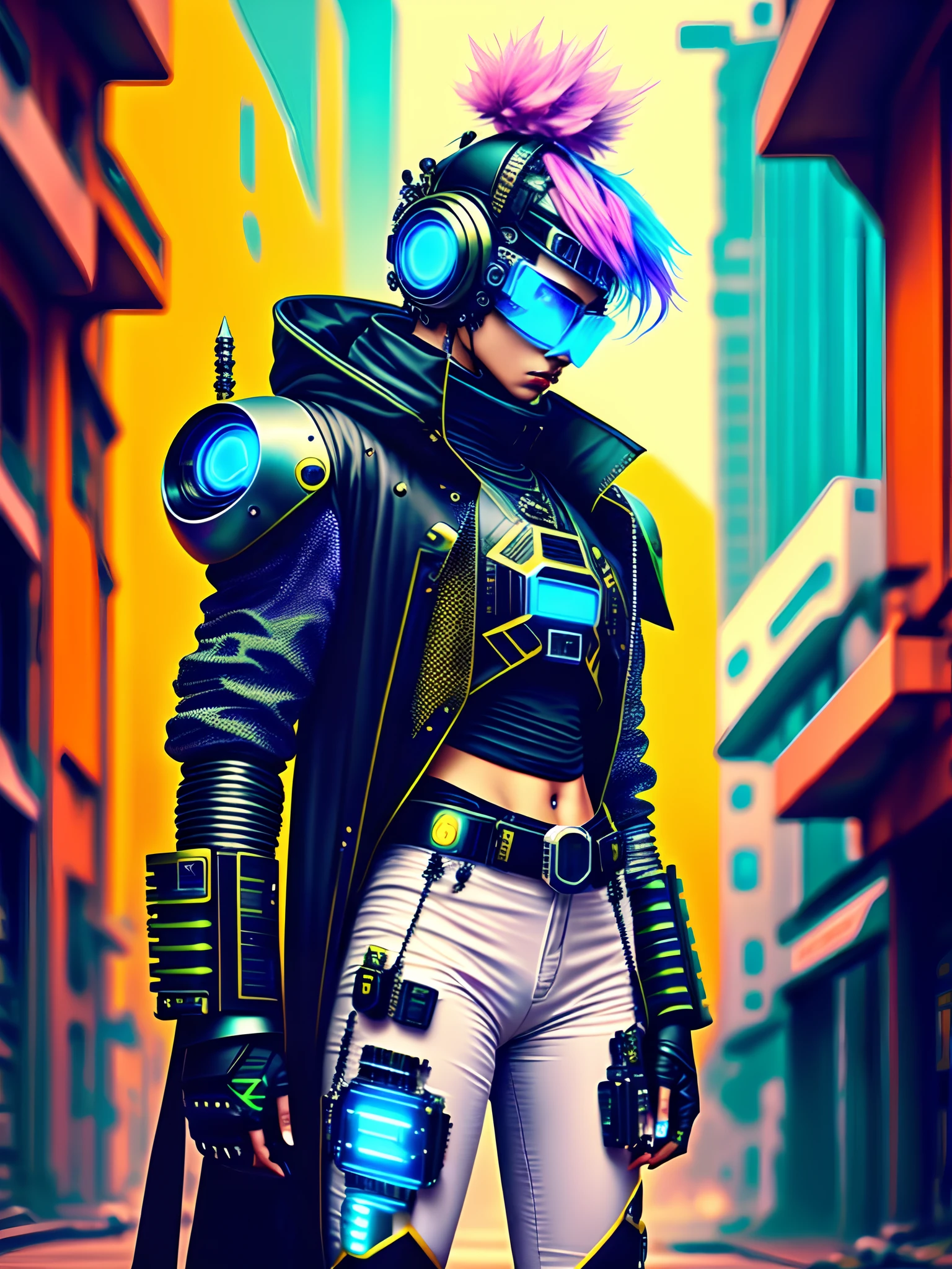 Cyber punk man fantasy and SCI fi beautiful look