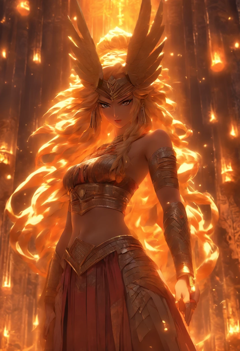 (((INANA))) best quality, ultra-high resolution, 4K detailed CG, masterpiece, The Goddess of WAR AND SEX, Sumerian clothing, Sumerian mythology, ((STANDING POSE)), Sumerian painting, aesthetics, centered on the screen