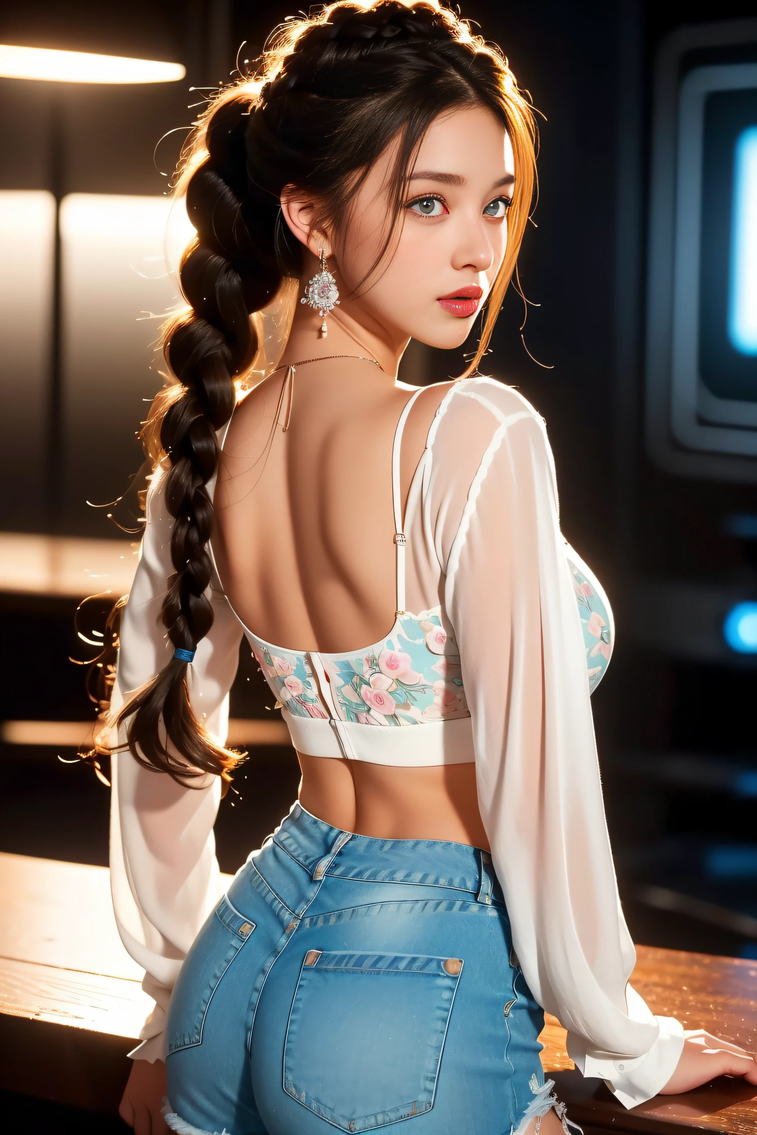 Raise your legs and hang in the air,Exposing the soles of the feet、Lie down with your hips turned away、sole of feet、M-shaped legs、Woman opening her legs、Clothes melting、master piece、1 persons、独奏、Braids、Torn clothes、Cuffed、chains、a navel、Tears、(back arms:1.2)、Shibari、chains、Heart-shaped pupil、Scream、Hand flail、Flail、Ruined restroom、red hair、White shirt、black necktie、White pants --auto