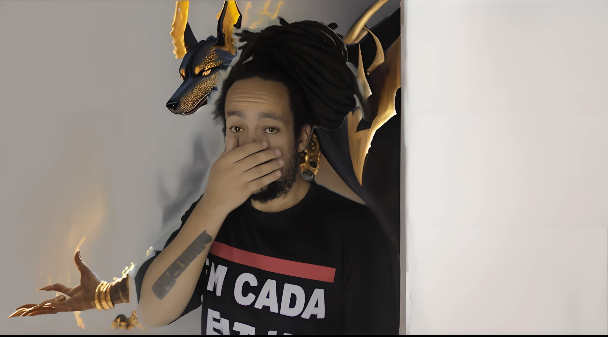 (high quality), photorealistic, (oil painting)
jewelry, (solo),
(dynamic pose), towards right, ((hell gate)), fire, hell landscape, (the underworld), (dark landscape),
anubis, egyptian jackal headed god, anthro, muscular, (holding golden scales), dynamic pose, cinematic, dramatic camera angle, golden armor:0.25, black & gold cape, (good anatomy), (good proportions), award winning, masterpiece, centered,