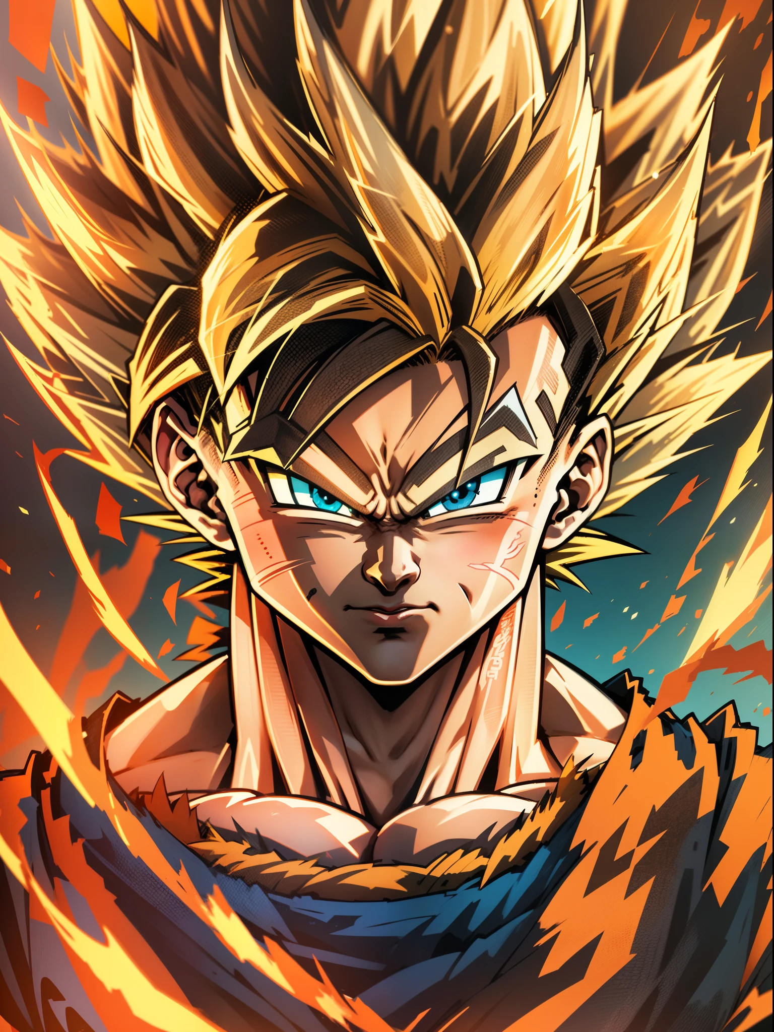 Goku, dragon ball z, japanese anime, toi animation, akira, super Saiyan, 24K HD graphics best quality, masterpiece, dragon ball super, vibrant glowing colors