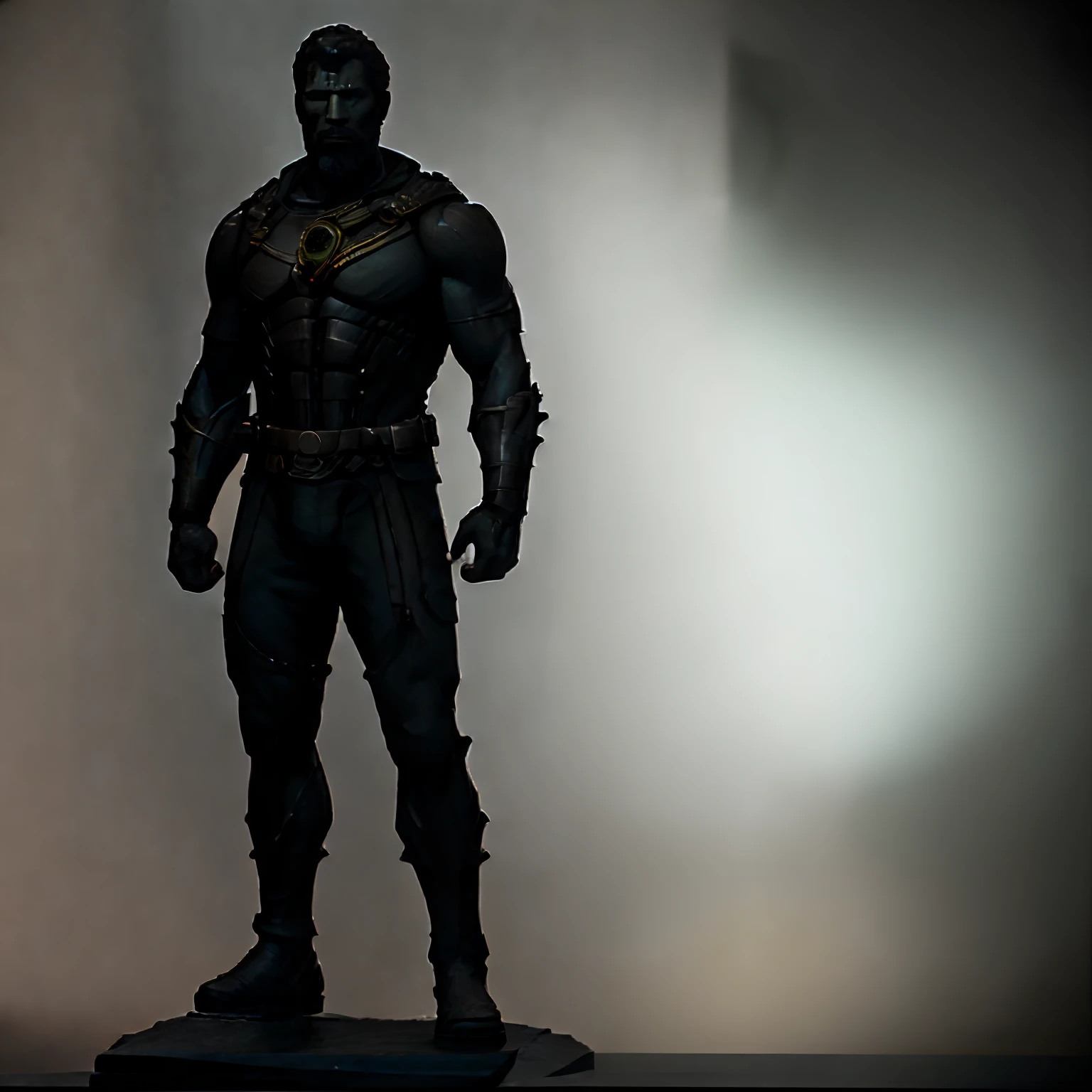 a close up of a statue of a man in a dark room, in screenshot from the 300 movie, unreal engine 5 render dramatic, frame from prometheus movie, zack snyder cinematography style, houdini vfx, movie cgi, some marble statues can be seen, epic cinematic still, statue of hercules looking angry, screenshot from morbius (2022)