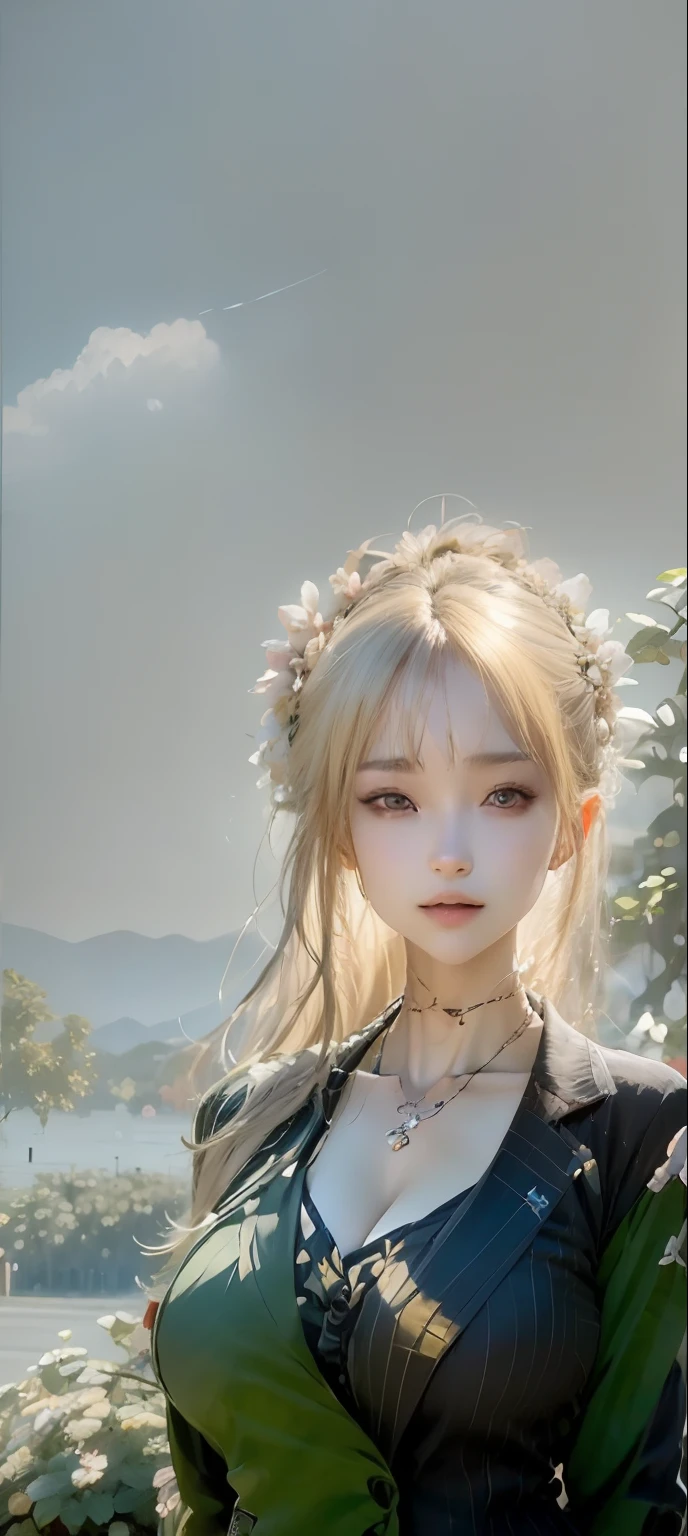 (bright blond hair,bangs:1.2),Karina, woman,complex 3d render ultra detailed, smile, portrait of beautiful woman, moody portrait, striking features, beauty, intricate details, dramatic composition, tension, contrast, texture, realism, high-quality rendering, stunning art, high quality, film grain, Fujifilm XT3,swirly bokeh,(realistic, photo-realistic:1.2),RAW photo,physically-based rendering,(looking at viewer:1.4),(8k, best quality, masterpiece:1.2),(full body shot:1.1),octane render,extremely detailed CG, unity 8k wallpaper,in street,urban,city,(studio soft light,sunlight:1.2),(standing:1.1),(a girl is wearing suit and blazer:1.5),hyper realistic detail shiny skin,ultra detailed,(ultra realistic:1.2),(intricate:1.2),(photorealistic:1.2),1girl,(skinny:1.3),detailed background ,(large breasts:1.1)