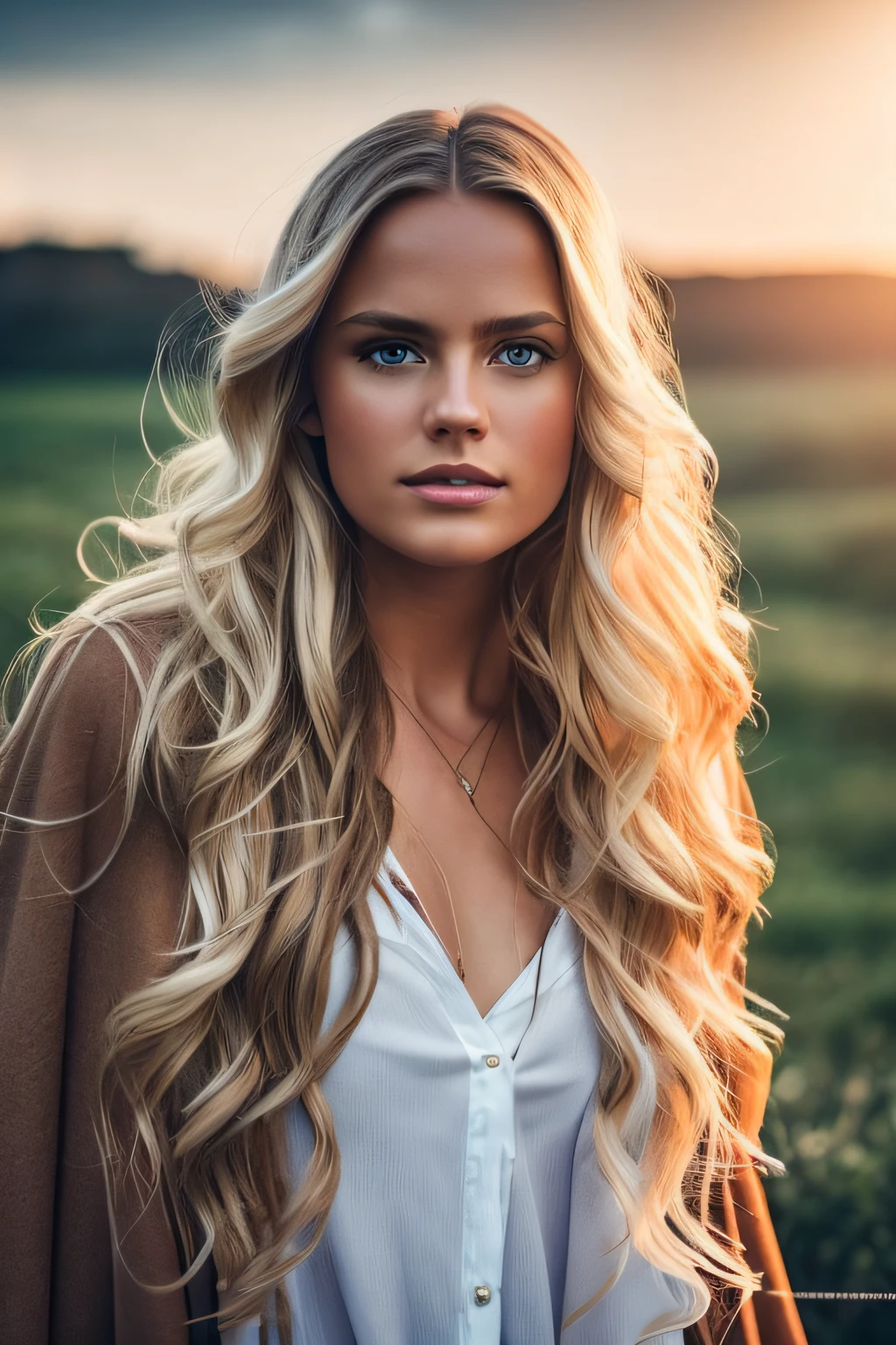Professional portrait photo of gorgeous norwegian girl with crowded night outdoors in the background, long wavy blonde hair, sultry sexy gaze , a gorgeous symmetrical face, Cute Natural Makeup, Realistic, Concept art, Elegant, Highly detailed, Complex, Sharp Focus, depth of field, f/1. 8, 85 mm, Mid, Mid, (professional colour grading)), Clear Focus, Bright soft diffused light, (volumetric fog), Popular on Instagram, HDR 4K, 8K, fat