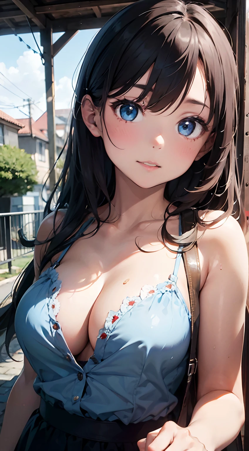 High quality, Best Quality, Photorealistic, Raw photo, Realistic, Ultra-realistic 8K CG, Ultra Detail, High Definition, masutepiece, 1 girl, 18year old, Beautiful face of a woman, Soft face, Elegant, Long hair, Blue eyes, Light blue eyes, close up, Intricate details, Detailed textures, Fine details, Front face , Female Natural Body, Sexy, Very beautiful young woman face,nsfw