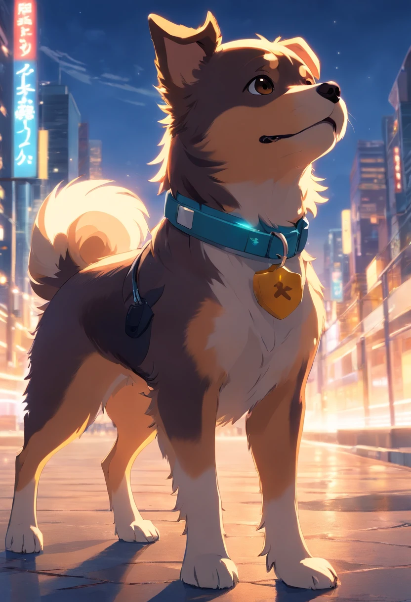 small dog, rockero, rock, Volumetric and dramatic lighting.