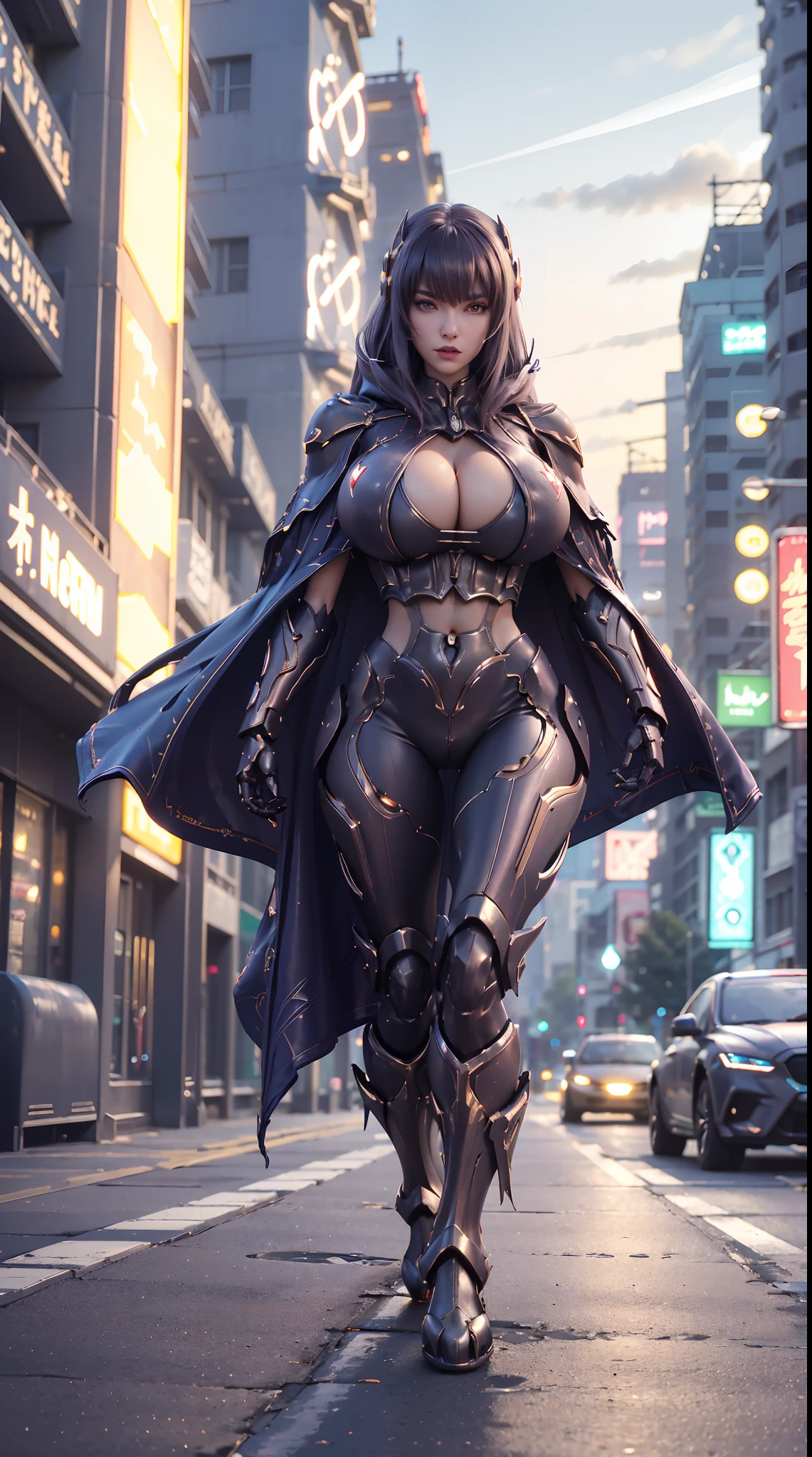 BEST QUALITY, (PHOTOREALISTIC:1.2), HYPER-RESOLUTION,1GIRL, SOLO, (DRAGON QUEEN HELM), (HUGE FAKE BOOBS:1.3), (FUTURISTIC MECHA CROP TOP, EMPRESS CAPE, CLEAVAGE:1.4), (SKINTIGHT YOGA PANTS, HIGH HEELS:1.2), (GLAMOROUS BODY, MUSCLE ABS, LONG LEGS, FULL BODY VIEW:1.2), (LOOKING AT VIEWER:1.5), (WALKING DOWN STREET CYBER NIGHT CITY:1.2), ULTRA HIGHT DEFINITION, 8K, 1080P.