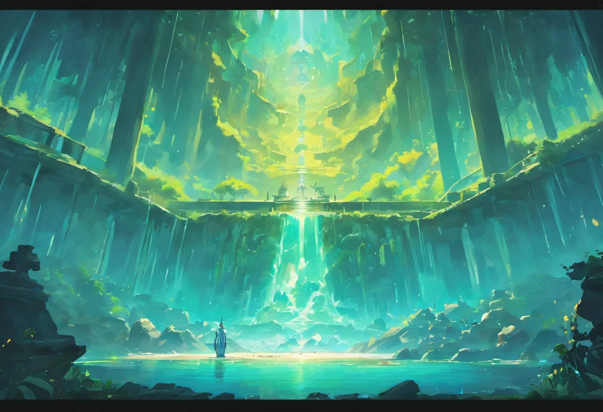Game map, Hyrule, highly detailed map,Detailed map, height map,World map、Map of the Ise Sea、Kingdom map、Otherworldly adventure、k hd、Meticulous、Ground view、Propagate upwards,Pixel art, Aerial waterfall, 《Avatar》In Pandora,Water element area,Between the two roads is the lake,Sparkling crystals grow by the lake