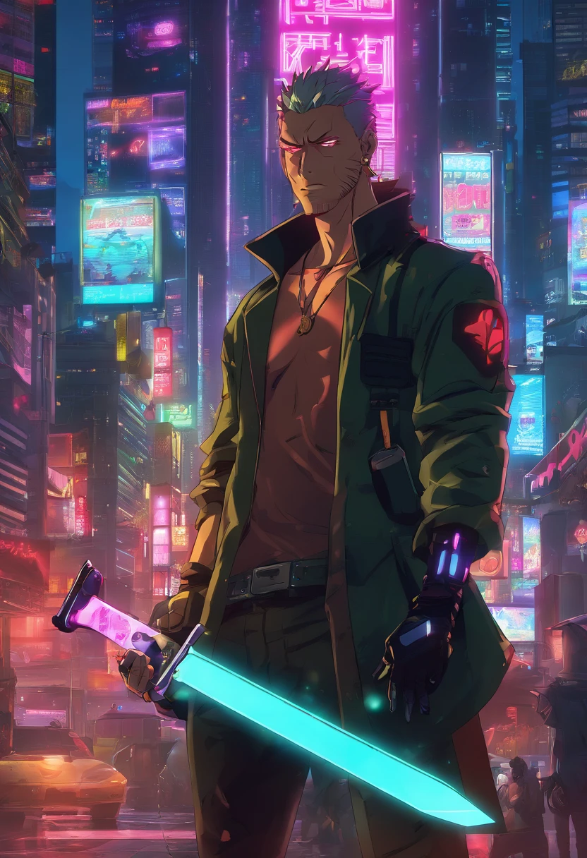 Close-up of a man holding a sword in front of a group of zombies, Roronoa Zoro, Badass anime 8 K, 4k manga wallpapers, Best anime 4k konachan wallpaper, Anime epic artwork, handsome guy in demon killer art, demon slayer artstyle, Anime art wallpaper 4k, Anime art wallpaper 4 K, Anime wallpaper 4K