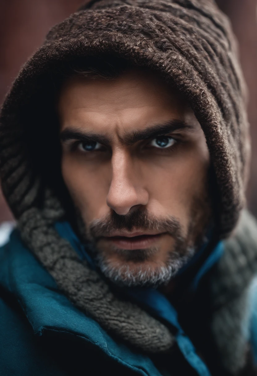 Man in cold looking pose