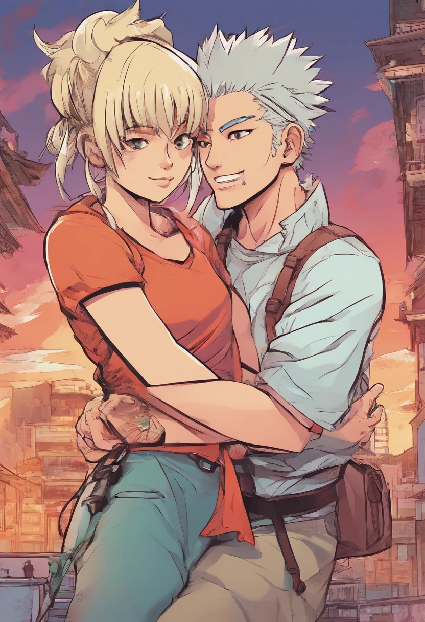 Kiki Kakashi holds an injured brunette girl。