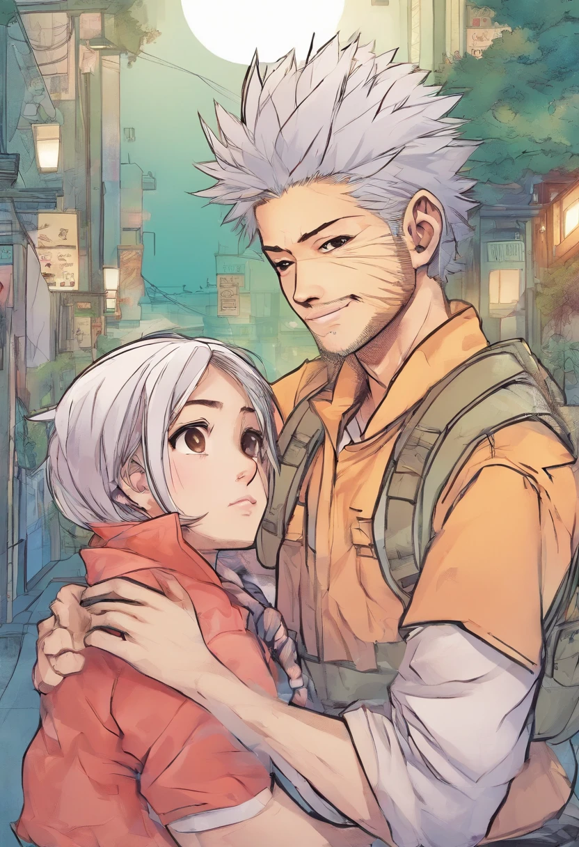 Kiki Kakashi holds an injured brunette girl。