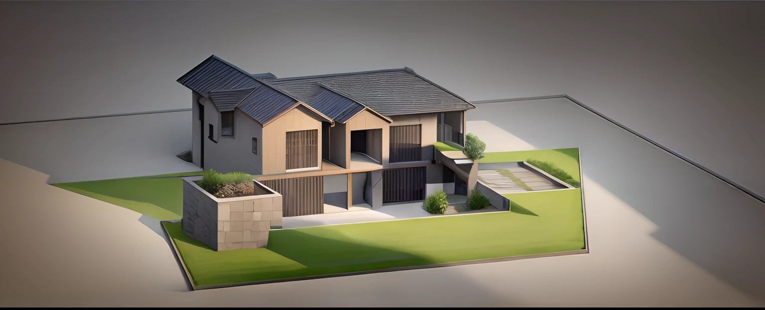 The design of the grassy importance courtyard