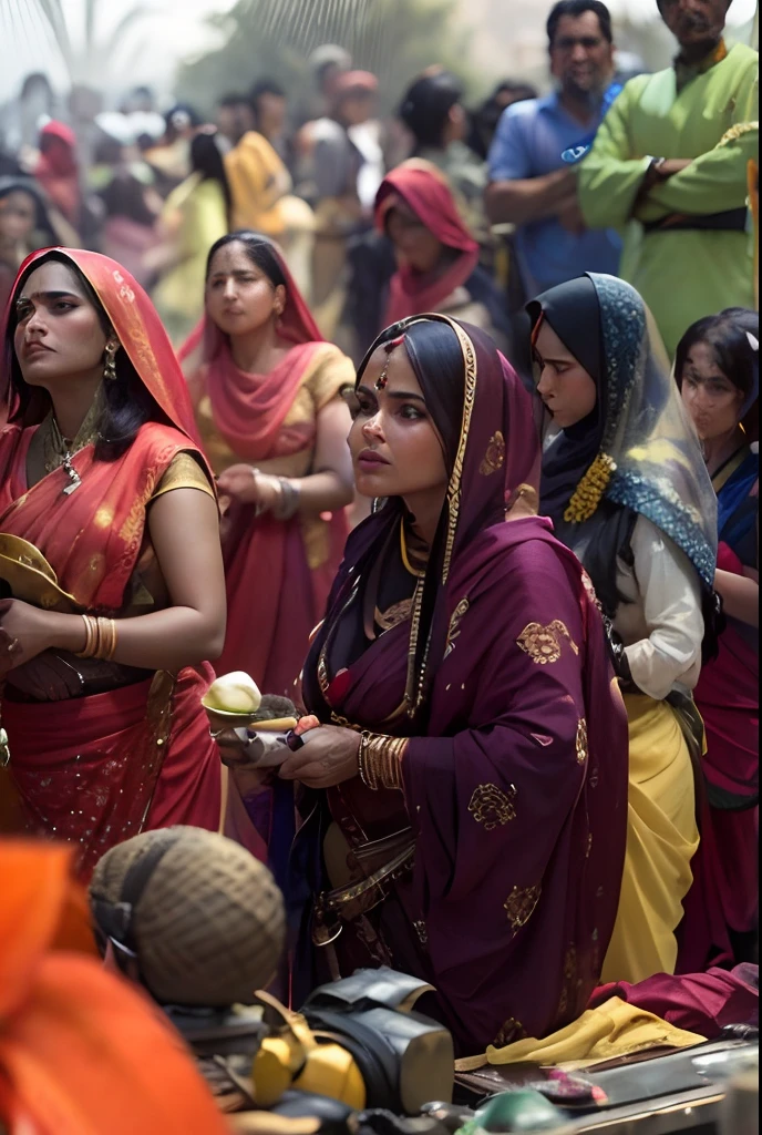 Real women in Rajasthani  dress 