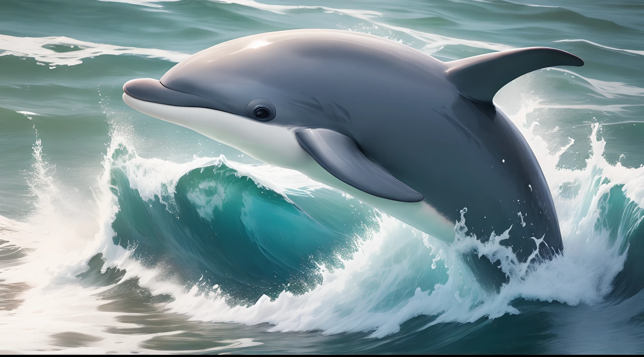 Dolphin with curly hait