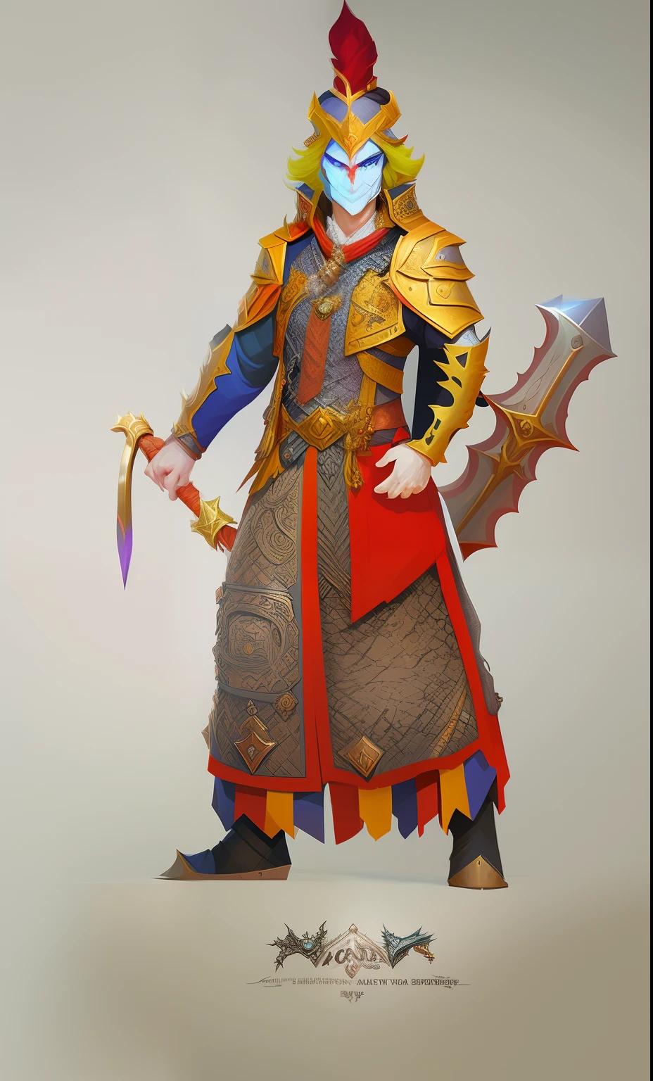 The image of Araved of a man in a costume holding a sword, arcane concept art, Riot game concept art, finished concept art, hori + concept-art, painted as a game concept art, expert high detail concept art, Dota 2 concept art, character design contest winner, senior concept artist, demon noble character design, Official concept art, magical fantasy 2 d concept art
