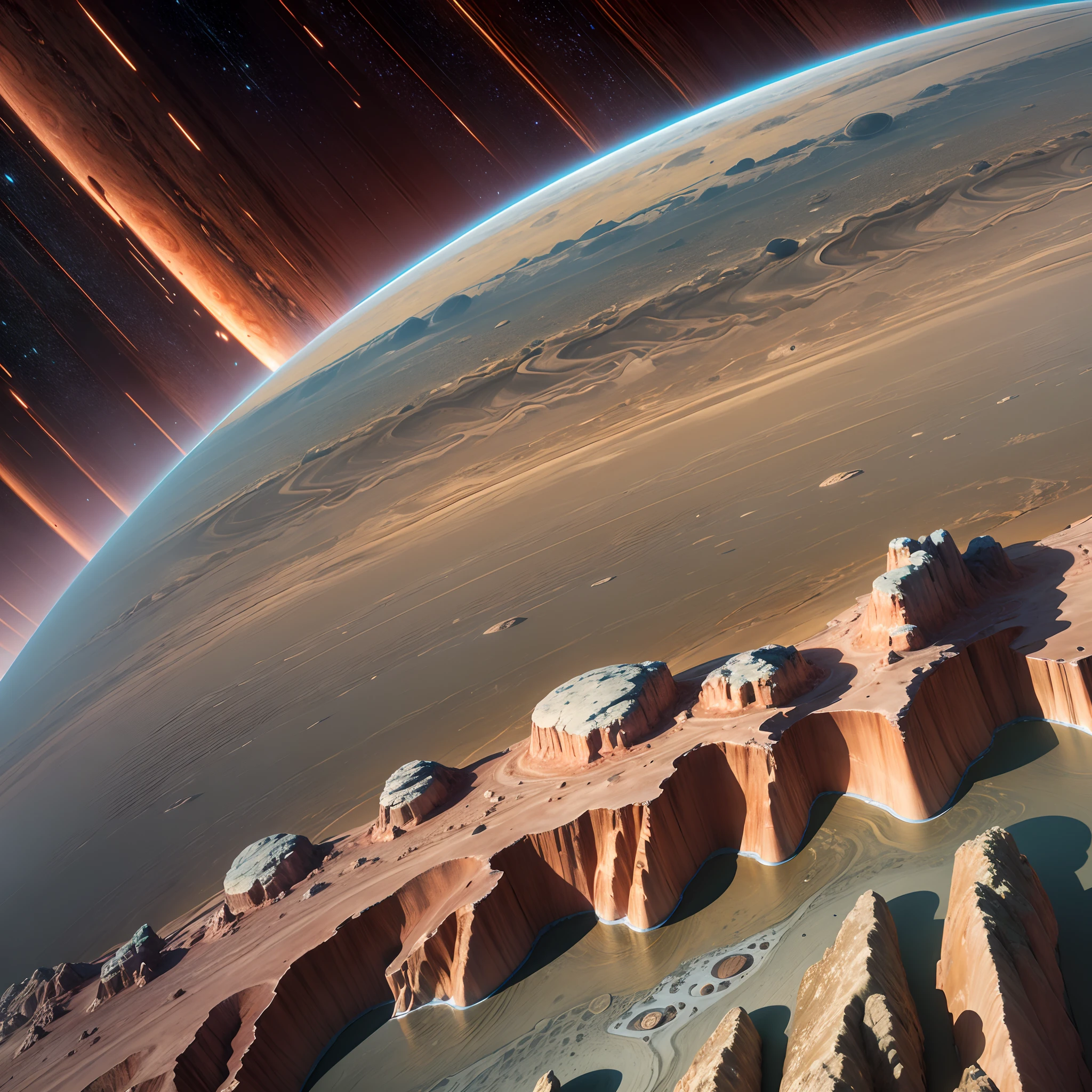 "Transport yourself to the surface of Jupiter with a stunningly realistic image, showcasing the planet's rocky terrain and turbulent storms in vivid detail." --auto --s2