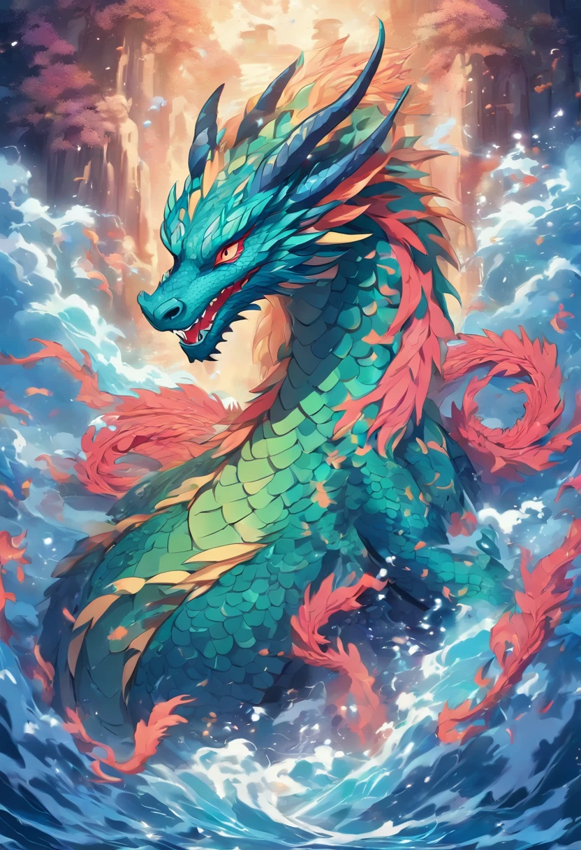 Design dragons inspired by nature and elements. Build a dragon that embodies the power of wind and water, with a flowing, Fluid lines and air, Gentle presence, T-shirt design.