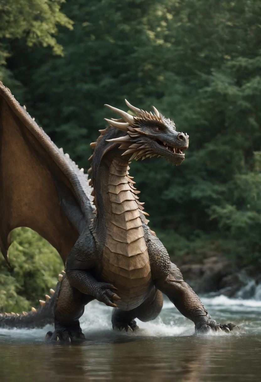 Design dragons inspired by nature and elements. Build a dragon that embodies the power of wind and water, with a flowing, Fluid lines and air, Gentle presence, T-shirt design.