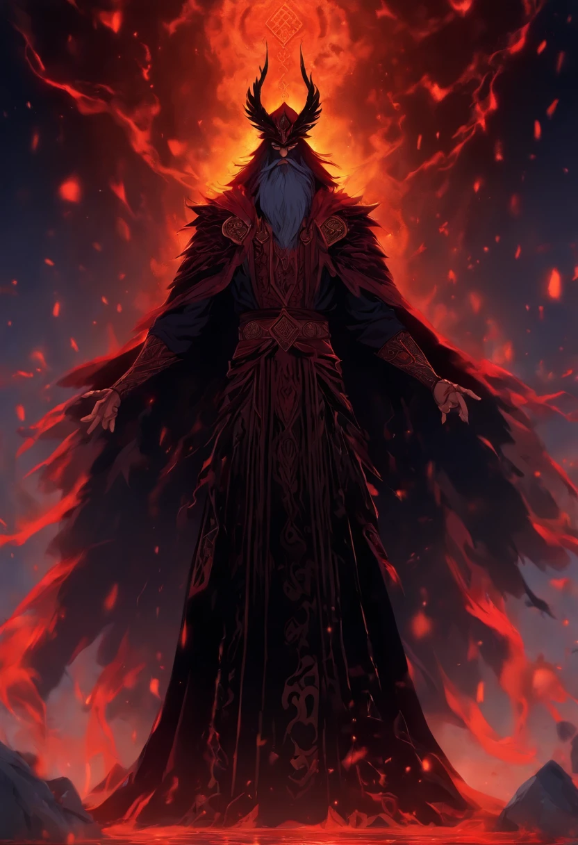 (((VELES))) best quality, ultra-high resolution, 4K detailed CG, masterpiece, The Earth God, bearded,Slavic clothing, Slavic mythology, ((STANDING POSE)), Slavic painting style, aesthetic , centered on the screen