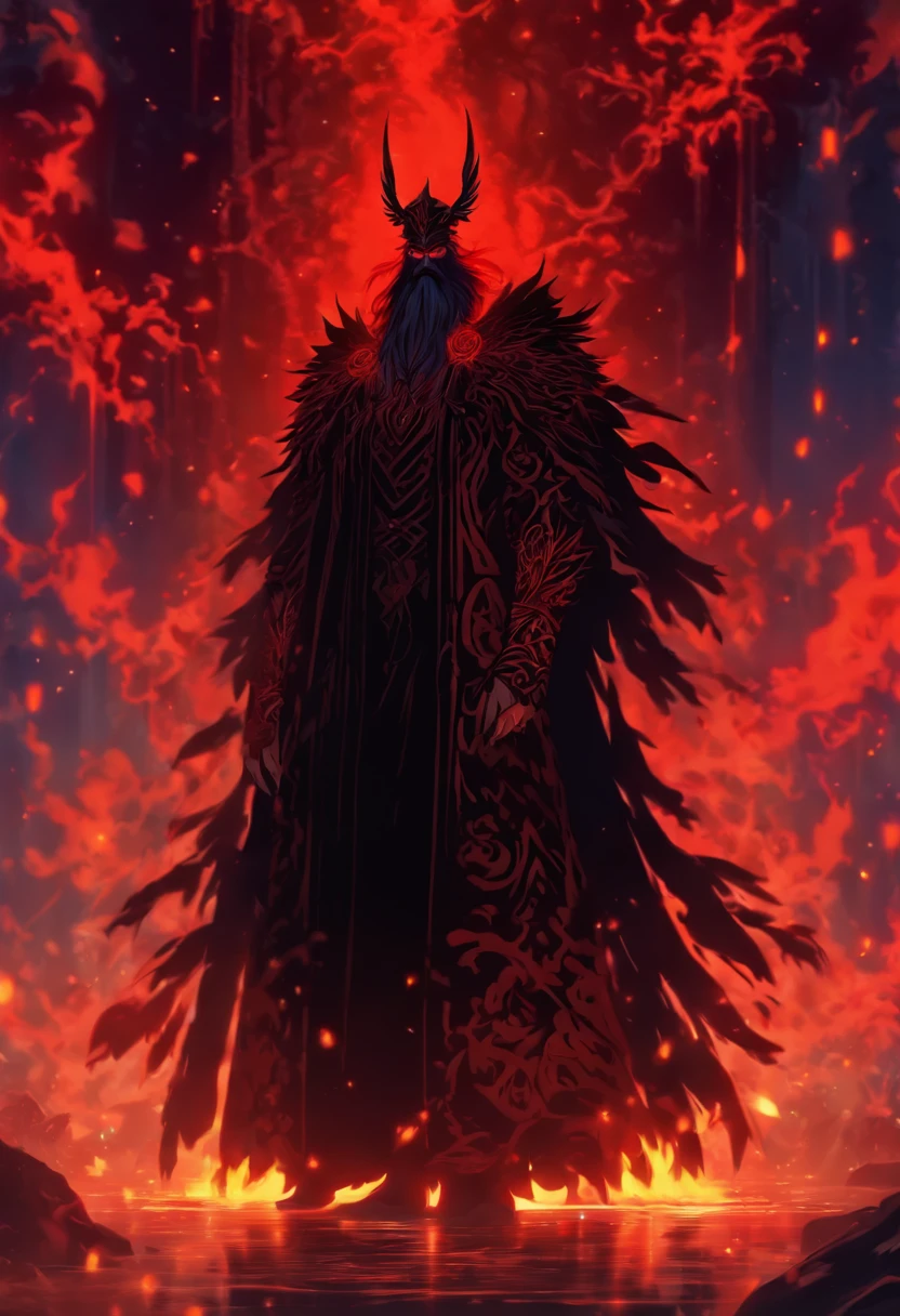 (((VELES))) best quality, ultra-high resolution, 4K detailed CG, masterpiece, The Earth God, bearded,Slavic clothing, Slavic mythology, ((STANDING POSE)), Slavic painting style, aesthetic , centered on the screen