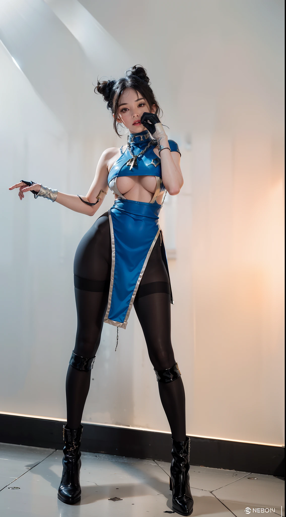 ,((Wearing a torn sheer costume of a superheroine)),(, No bra)), Wet crotch, Wet thighs, Beautiful girl with accentuated slender abs: 1.4, (((nipple tips protruding, areola is protruding, The shape of the pubic region is clearly visible)), sixpack abs: 1.4, Bust Botox, Photo, Sharpness, Unique 850 4, Koda850 k portrait camera, F1.6 shots, Ultra-realistic textures, Spectacular light textures, Cinestil 800 Fashion Mechanics, (futuristic sci-fi battle fashion: 1.1), (tied perfectly by chain), Restraint, Slaves, collars, ((wide prison with sunlight)), Dark fantasy, Realistic material details, extreme hight detail, Ultra-realistic materials ((Torn costume))), Wet, Cloudy, (Chained)), ((big emphasized by chains)), ((chains digging into crotch)), ( (Collar)), (, No bra), shredded costumes, broken golden shields and battle spears,, White combat gloves, Combat shoulder armor, Blood splattered on the face, Blood splattered, Realistic, (Bruises, Dirty, ripped clothing, skimpy clothing, Blood: 1.3),  Torn Cape, Torn pantyhose, Long legs, ((iron pipe in the crotch)), Metallic shackles and fetters, ((chains hung from heaven)), Wet crotch is clearly visible, Swarovski's sword and the anatomy beneath his feet, (futuristic sci-fi battle fashion, Torn mesh stockings),
